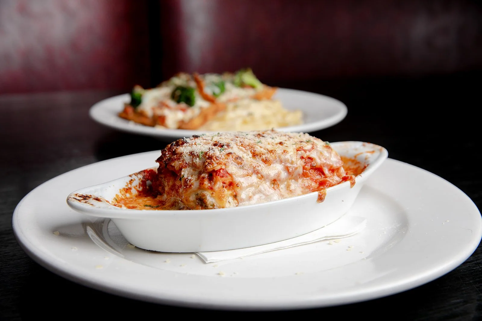 Paravicini's Italian Bistro signature dishes LasagnaVeal SinatraArtichoke Formaggio Dip
